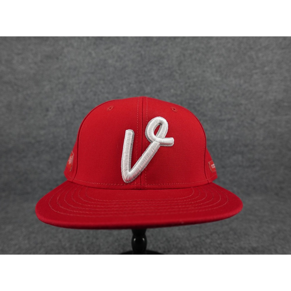 Vice‎ Golf Snapback Hat Mens OSFA Red Embroidered Flat Brim Cap